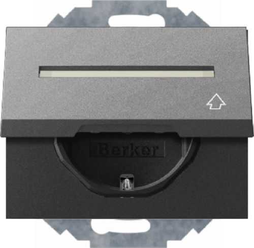 Berker 47487106 Steckdose SCHUKO mit Klappdeckel und Beschriftungsfeld K.1 anthrazit, matt Mesch Shop Berker 47487106 Steckdose SCHUKO mit Klappdeckel und Beschriftungsfeld K.1 anthrazit, matt Mesch Shop